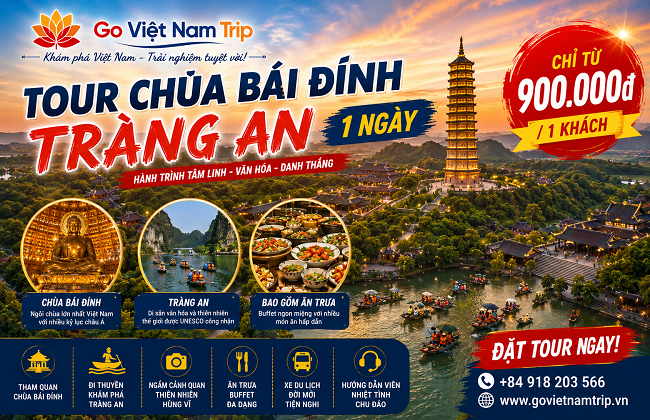 Tour Tràng An – Bái Đính 1 Ngày Từ Hà Nội